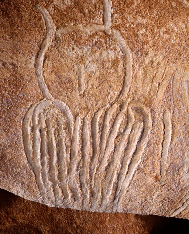 This eagle-owl is the only representation of its species in all of cave art. Finger drawing, precise gesture.